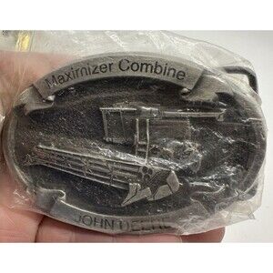 John Deere Maximizer Combine Pewter Belt Buckle Spec Cast Grain Head NEW NIP